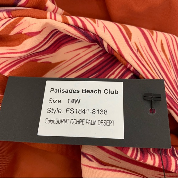 Palisades Beach Club Burnt Ochre Palm Desert One Piece Swimsuit Nwt Size 14W - Picture 11 of 16